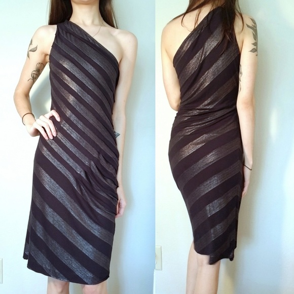 Escada Asymmetrical Striped Dress - Picture 5 of 7